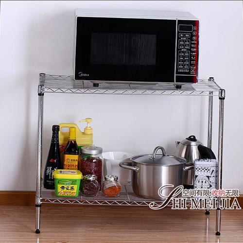 包邮厨房用具用品架子双层置物架微波炉架书架收纳转角架置地式